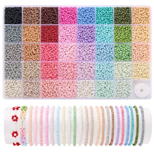 3mm Seed Beads Matte, Funtopia 39 Colors Seed Beads for Bracelet Making - color: Matte Color, size: 3mm