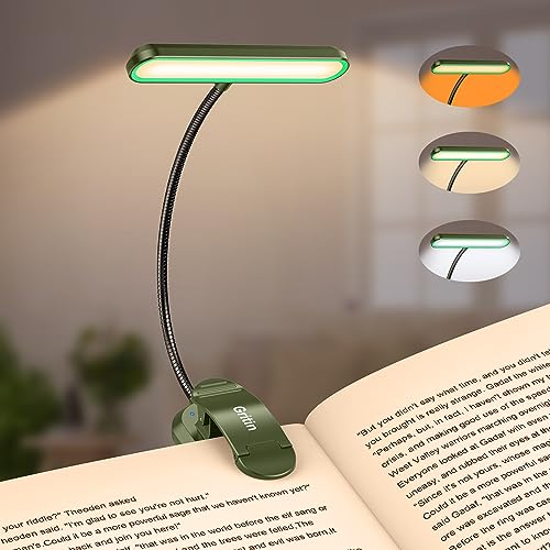 Gritin Rechargeable Book Light for Reading in Bed with 19 LED - color: Deep Green