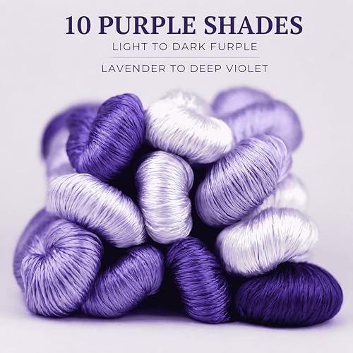 Natural 100% Silk Thread, Handmade Embroidery Thread Silk Floss 10 Colors 110m Each (83) - color: 83