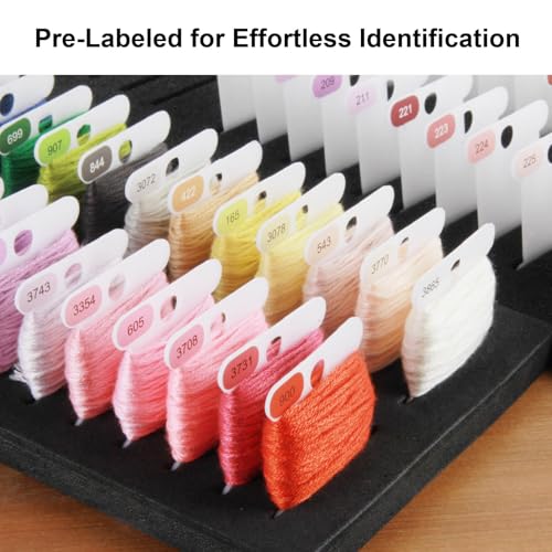Hamtery Plastic Embroidery Floss Bobbins, Pre-Labeled Color Number Embroidery Thread Organizer for Cross Stitch Thread Storage-No Foam Inserts - color: Set 3: 500pcs