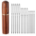 15 Pcs Large-Eye BluntTip Needles and 1 Pcs Wooden Box Stainless Steel Yarn Needle 3 Sizes Needlepoint Needles Tapestry Needle for Crochet Darning Embroidery Projects