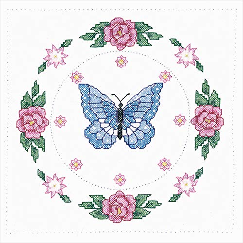 Butterfly/Rose Stamped for Embroidery Quilt Blocks - Set of 6