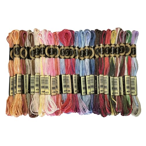 26 Gorgeous Color Variations Floss Variegated Cross Stitch Threads, Set C - color: Set C - 26 Colors