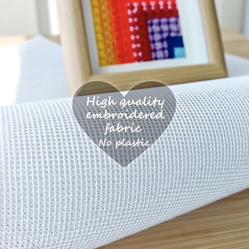 Needlepoint Canvas, 20" X 18", 14-Mesh White Needlepoint Canvas Embroidery Blank White Cloth (1)