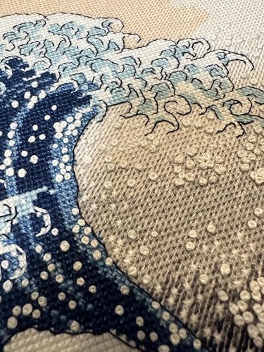 RIOLIS 2186 Great Wave Off Kanagawa After K. Hokusai Cross Stitch Kit - style: The Great Wave Off Kanagawa After K. Hokusai 2186