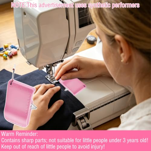 Pink Magnetic Seam Guide for Sewing Machine,Built-in Seam Ripper&Edge Guide - color: Pink