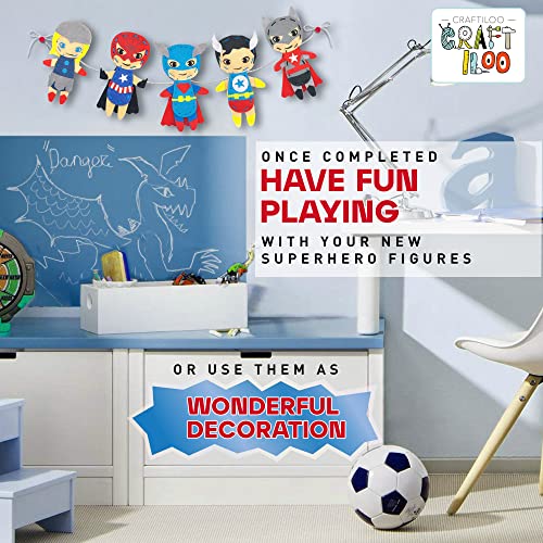 Superhero Sewing Kit for Little Kids - 5 Easy Felt Beginner Projects - color: Superhero Kit