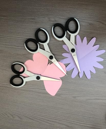 5 Inch Detail Scissors, Precision Paper Scissor Cutting, 3 Pack - color: White