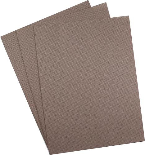 KCS 3 pc of 12" x 18"(30cmx45cm) Counted Cotton Aida Cloth Cross Stitch Fabric (Coffee,14CT) - color: Coffee, size: 14CT