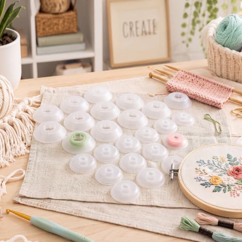 Klyyo Clyro 60 Pack 1.875'' 2.5'' No-Tangle Yarn Bobbins, Clear - color: Transparent, size: 2 Size
