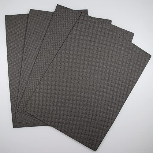 KCS 4 pc of 12" x 18" 14CT Counted Cotton Aida Cloth Cross Stitch Fabric (Dark Grey) - color: Dark Grey