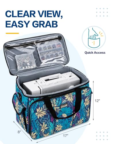 HOMEST Sewing Machine Carry Case, with Shoulder Strap and Front Pocket - color: Floral, size: Sewing Machine Bag Style 1