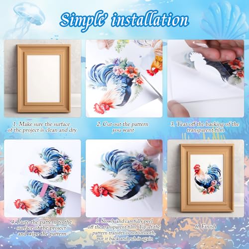 16 Sheets Nautical Rub on Transfers for Crafts Furniture Transfer - color: Nautical
