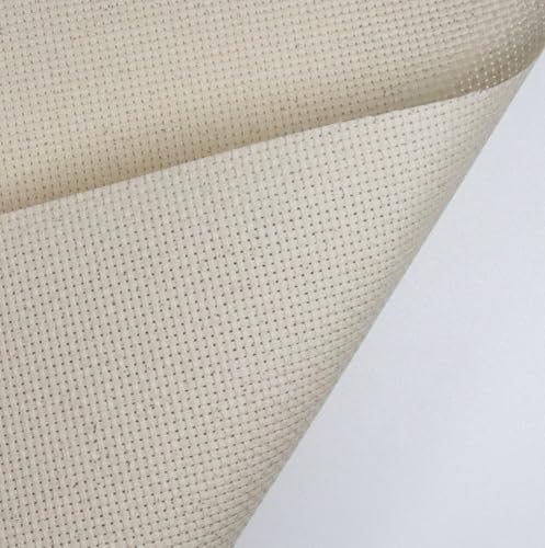 KCS one Piece 19" x 28"(48cmx72cm) 11CT Counted Cotton Aida Cloth Cross Stitch Fabric (Oatmeal) - color: Oatmeal
