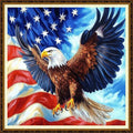 Redxing Counted Cross Stitch Kit for Beginners,Unprinted Needlepoint Kits for Beginners Cross Stitching Embroidery Kit 11CT Stitches kit-Flying Eagle Flag 18x18 inch - color: KitColors07