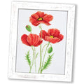 Povitrulya Counted Cross Stitch Kit “Poppies” | Poppy Wildflowers Hand Embroidery Kits for Adults | DIY Handmade Gift for Mother's Day - color: Poppies