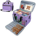 Anitor Large Crochet Bag Knitting Bag Yarn Storage Tote, Yarn Bag, Purple - color: purple