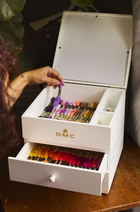 DMC Modular Storage Box Includes 100 Skeins of DMC Six-Strand Embroidery Floss
