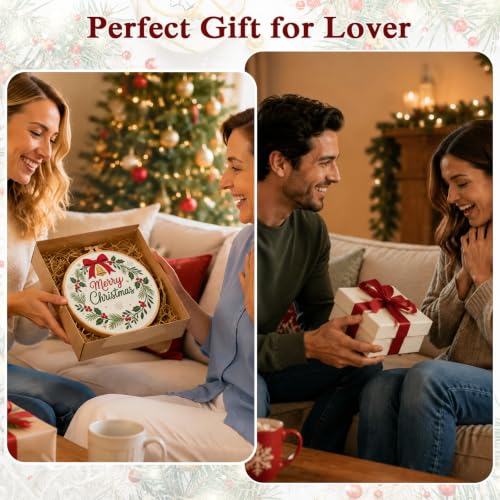 Louise Maelys Merry Christmas Wreath Embroidery Kit for Beginners Adults - color: Christmas Wreath