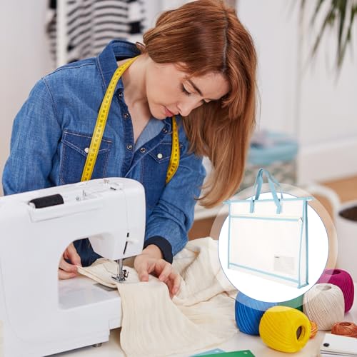 6 Pack A3 Project Bag for Quilting Craft Storage for Quilters, Clear Mesh Sewing Bag with Zipper Handles & Pockets, Tote Needlepoint Bags for Quilting Knitting Stitching Artworks Embroidery