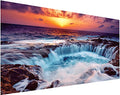 JATOK Diamond Painting Kit for Adults, Sunset Waterfall, 35.5 x 15.7 in - color: Yellow