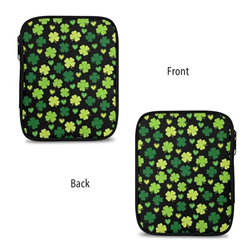 Kathyboom Empty Crochet Hook Case Green Irish Leaves Crochet Hook Organizer Case Stand Up-Corchet Organizer - Crochet Hook Holder for Crochet Needles, Crochet Accessories - color: Green Irish Leaves01