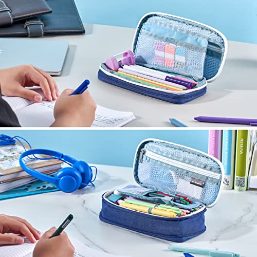 It's Academic Expanding Pencil Case, For Office & School Supplies, Travel Organizer Bag, Compact, High Capacity, Blue - color: Expanding Pencil Case, Light Blue, size: 1 Pack