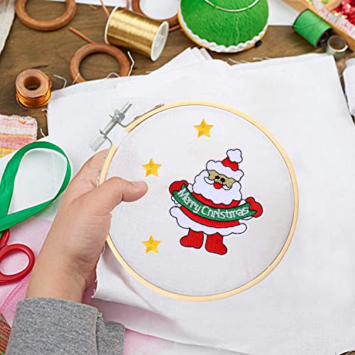 FEBSNOW 16Pcs 4 Inch Embroidery Hoops Adjustable Circle Cross Stitch Ring - style: 4 Inch