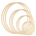 12pcs 4Sizes (6/8/10/12 inch) Wooden Bamboo Floral Hoop Wreath Macrame Craft Dream Catcher Hoops Rings for DIY Weddding Wreath Decor, Macrame Dreamcatcher, Wall Hanging Crafts - size: 6/8/10/12inch - 12pcs