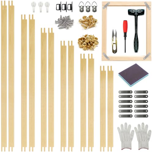 12-Pc Needlepoint Stretcher Bars Kit for Needlework & Embroidery - color: Wood-14,16,18,20,22,24 Inch 12pcs