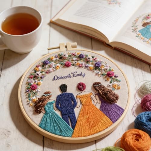 Wedding Photos Embroidery Starter Kit, Valentine's Day Gifts，DIY Needle Punch Kit, Punch Needle Kits for Beginners,Include Pre-Printed Fabric,Tools,Embroidery Hoop,Threads. (Wedding Photo No..1) - color: Wedding Photo No..1