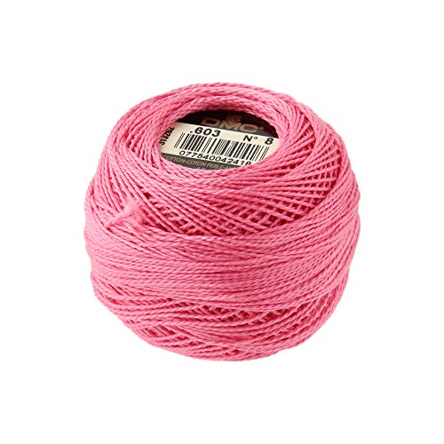 DMC Pearl Cotton Balls, Size 8, Cranberry - color: Cranberry, style: 8 Thread Count