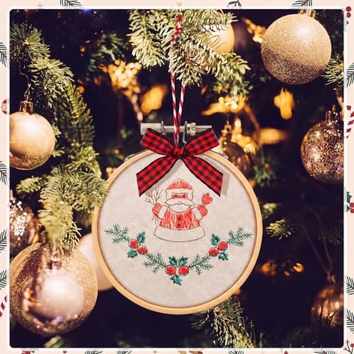 Beeveer 25Pcs Embroidery Hoops Christmas Craft, Red，White,Black,, 3 Inch - color: Red,White,Black, size: 3 Inch