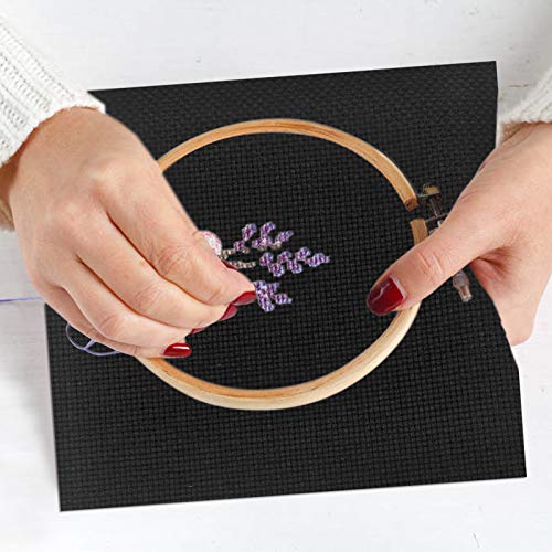 6 Pieces Classic Reserve Aida Cloth Cross Stitch Cloth, DaKuan 11 Count Cross Stitch Fabric, White & White, 12 by 18-Inch - color: 3 Black+3 White