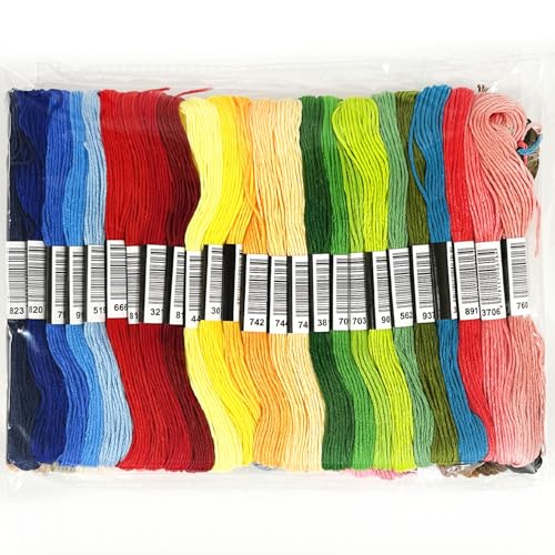 50 Colors Embroidery Floss 400 Meters (437 Yards), 6-Strand Cotton Cross Stitch Thread for Hand Embroidery & Friendship Bracelets (8.7 Yards per Skein) - color: 50 Colors