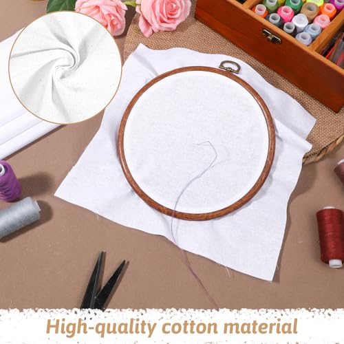 10 PCS Embroidery Cloth, Embroidery Cloth Fabric, 9.8 * 9.8inch EmbroideryFabric Squares, Pre-Cut WhiteFabric for Hand Sewing Clothes, Garment and DIY Craft