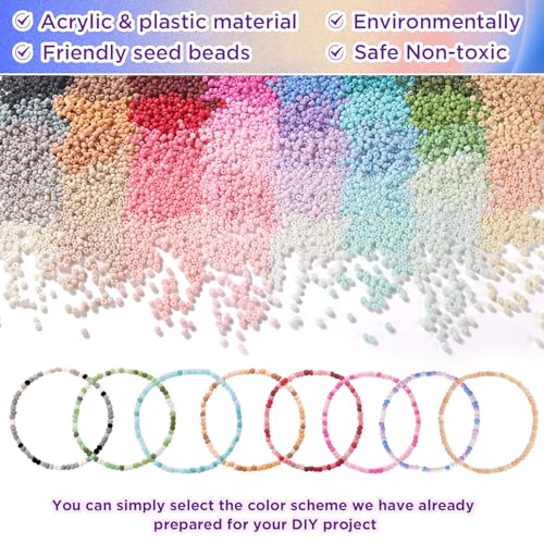 3mm Seed Beads Matte, Funtopia 39 Colors Seed Beads for Bracelet Making - color: Matte Color, size: 3mm