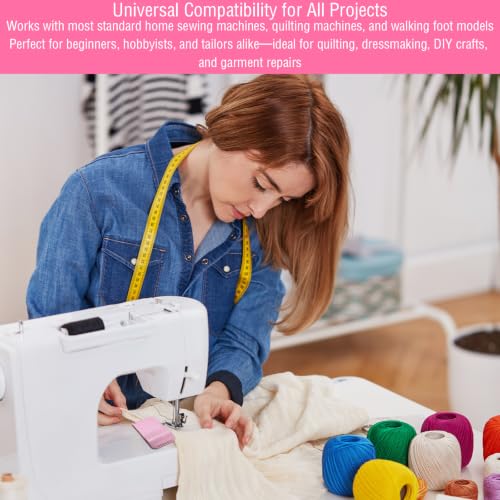 Pink Magnetic Seam Guide for Sewing Machine,Built-in Seam Ripper&Edge Guide - color: Pink
