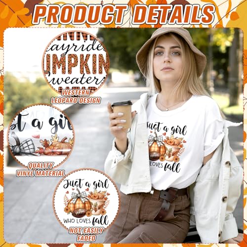 Yuntau 30 Pcs Western Fall Iron on Transfers Patches, DTF Vinyl Decal - style: Autumn Leopard Print