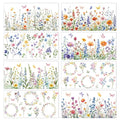 Wxiben 8 Pcs Wildflower Butterfly Rub on Transfers for Crafts and Furniture - style: Wildflower