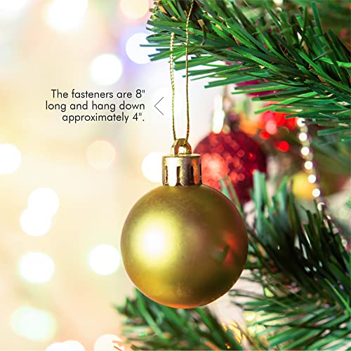 Christmas Tree Ornament String Hooks - Gold Easy Snap Ribbon 200 Pk - color: Gold