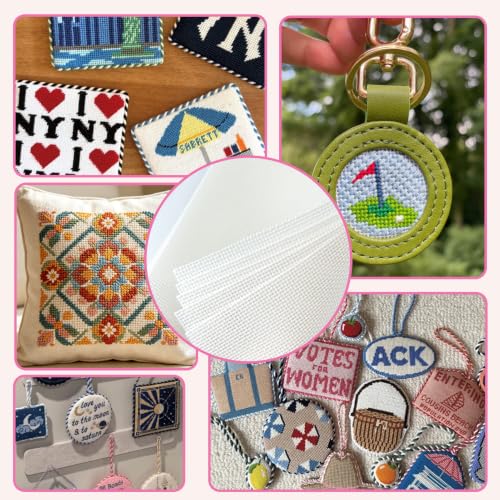 HejVulkan Needlepoint Kit for Beginners, All-in-One Needlepoint Starter Set - color: white 13mesh