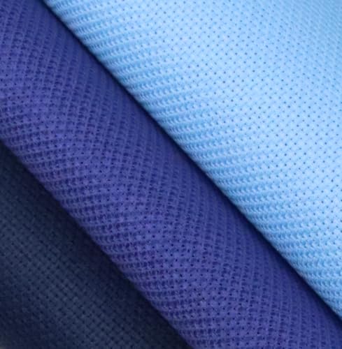 KCS 3 pc of 15" x 18"(38cmx45cm) 16 Count Cross Stitch Cotton Aida Cloth Needlework Rolled Fabric Box,16CT,Light Blue+Royal Blue+Navy Blue - color: Light Blue+royal Blue+navy Blue, size: 16CT