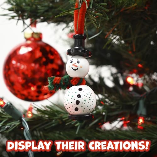 READY 2 LEARN Christmas Crafts, Create Your Own Bead Snowmen, Set of 4
