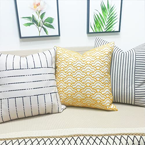 Slow Cow Embroidered Throw Pillow Cover 18 x 18 Inch Yellow - color: Yellow Ice Cream, size: 18" x 18" (Pack of 1)