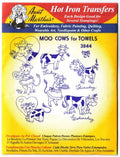 Aunt Martha's Hot Iron Transfers #3844 Moo Cows for Towels