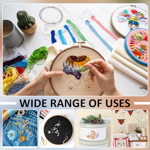 BENECREAT 50 Pcs Floss Drops, Square Acrylic Embroidery Floss Bobbins with 1 Pcs Iron Hanging Ring, Sewing Thread Winding Boards for Embroidery Floss Organization and Sewing Crafts - size: Square
