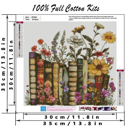 MYBISYMQQ Stamped Cross Stitch Kits - Flower Embroidery Starter Kit for Adult Beginners, Cross Stitch Kits Embroidery Kit Arts and Crafts for Beginners 13.7x13.7 inch - color: D038