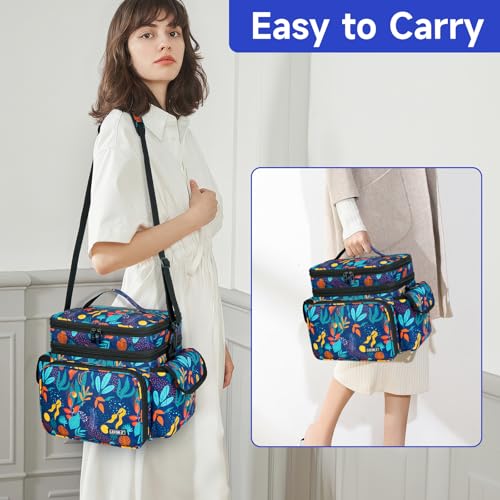 LEFOR·Z Small Sewing Supplies Organizer Bag(10.5 x 8 x 9inch),Sewing Box - color: Print Color