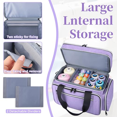 Anitor Sewing Supplies Organizer, Double Layer Sewing Storage Organizer - color: PalePurple, size: Medium